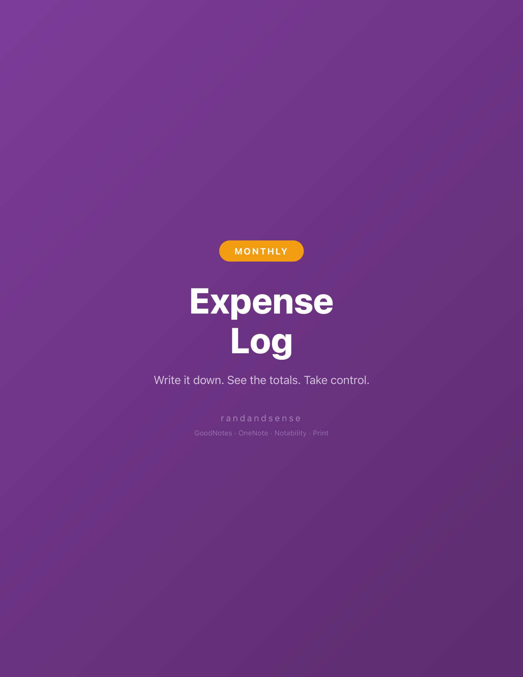 Monthly Expense Log