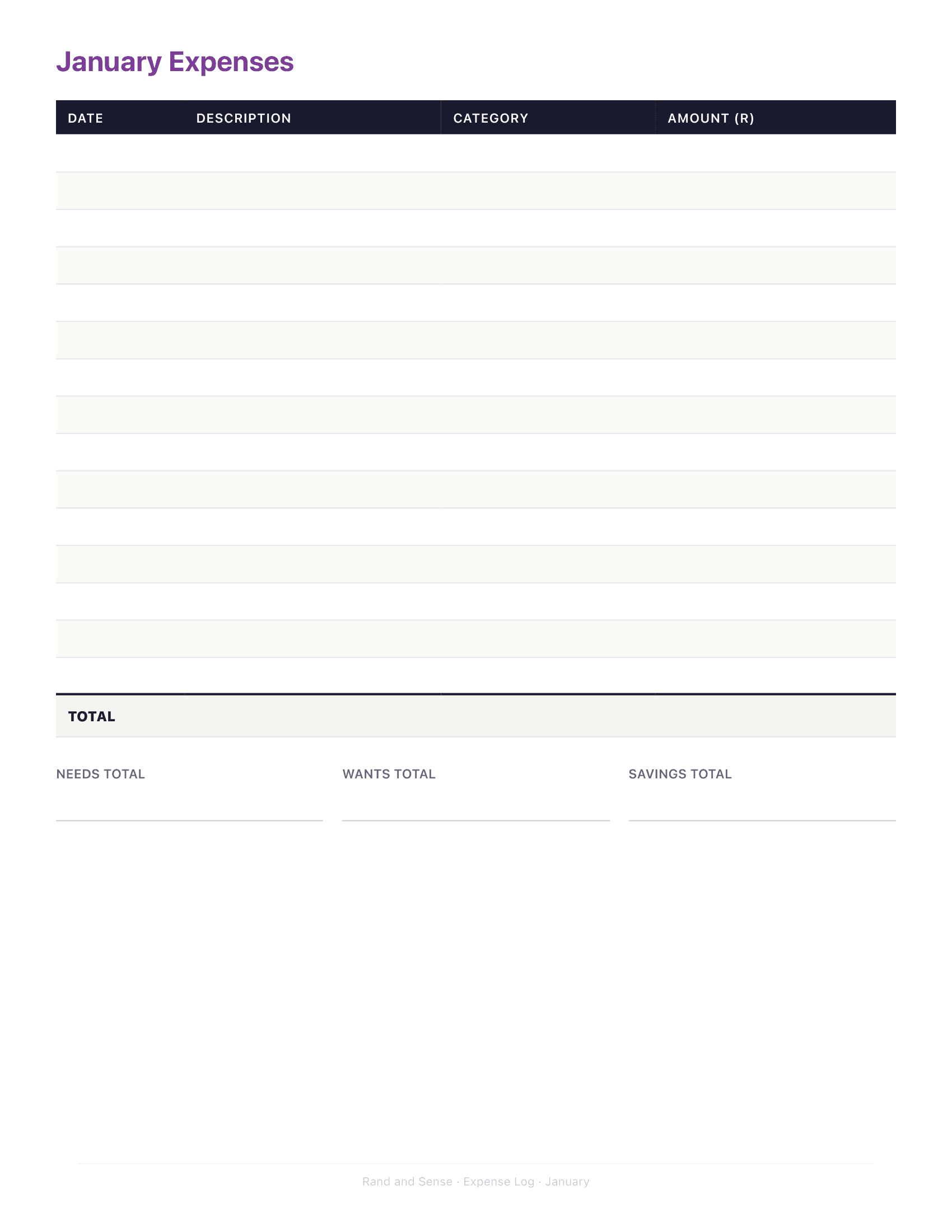 Monthly Expense Log — thumbnail 3